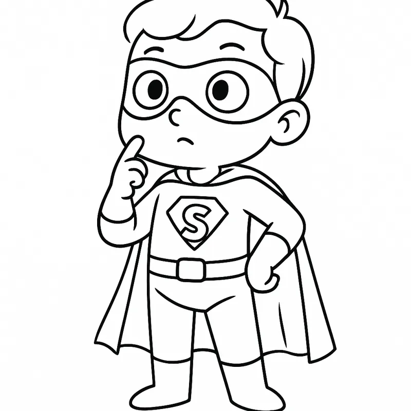 A curious superhero Coloring Page