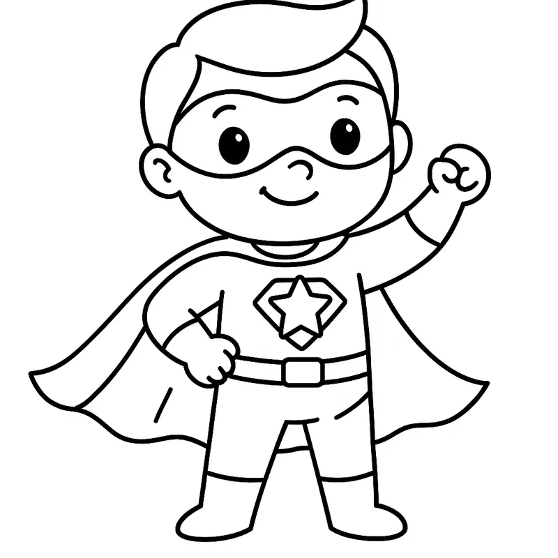 A colorful superhero Coloring Page