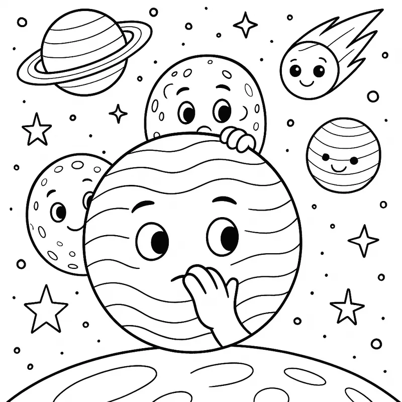 A mysterious planets hiding Coloring Page