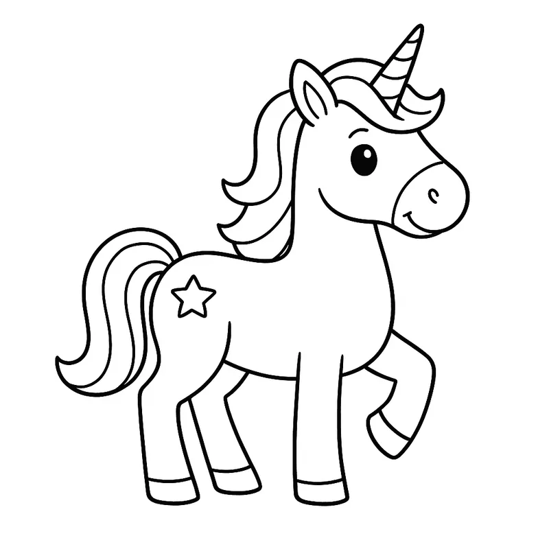A mighty unicorn Coloring Page