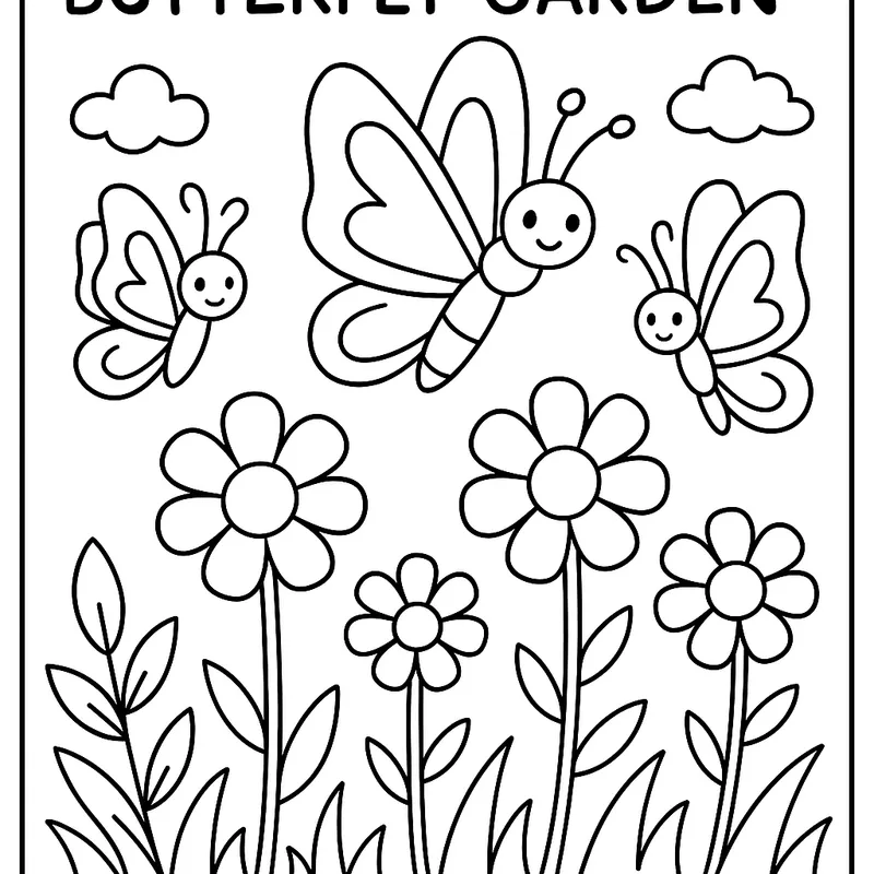 Butterfly Garden Coloring Page