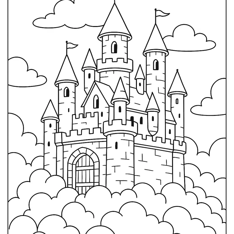 A gentle castle climbing Coloring Page