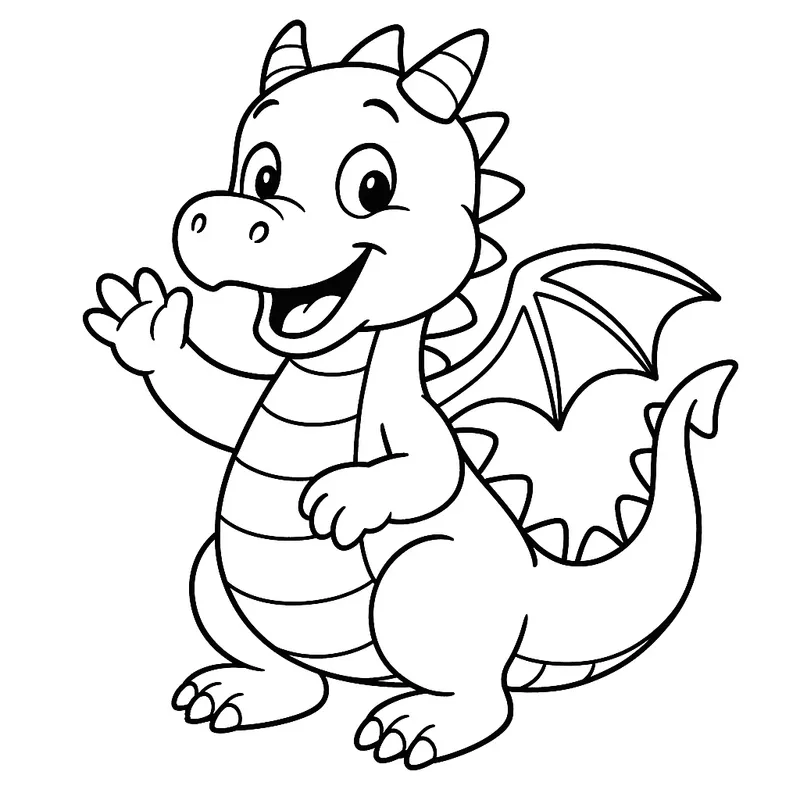 A happy dragon Coloring Page