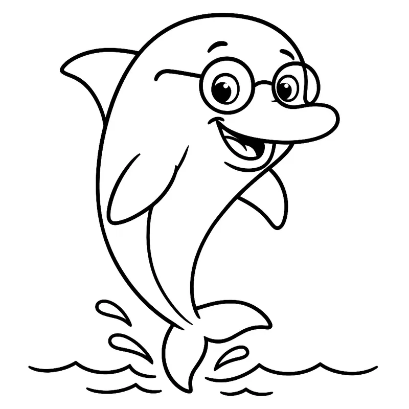 A clever dolphin Coloring Page