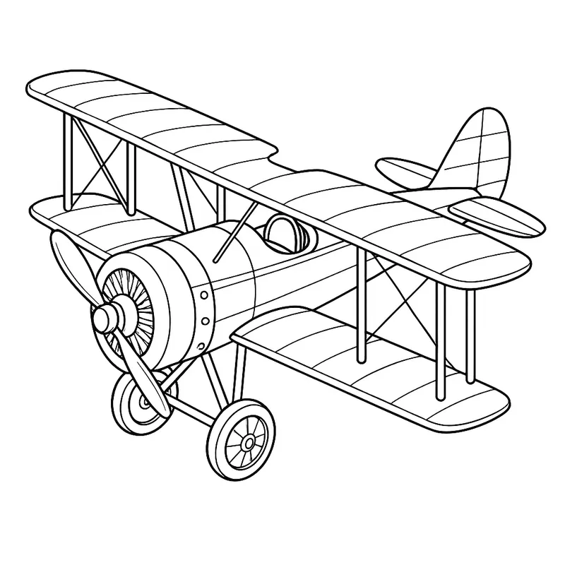 A ancient airplane Coloring Page