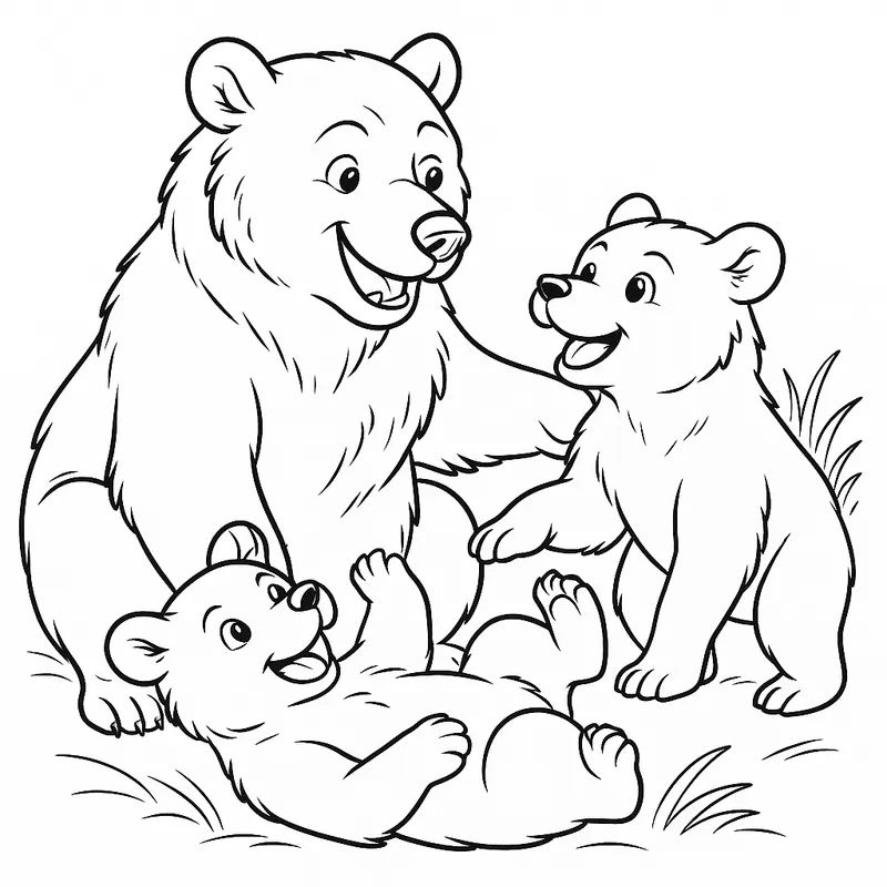 A playful bears Coloring Page