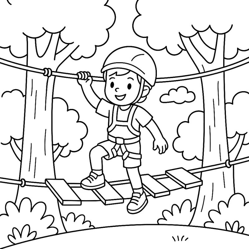 A colorful forest climbing Coloring Page
