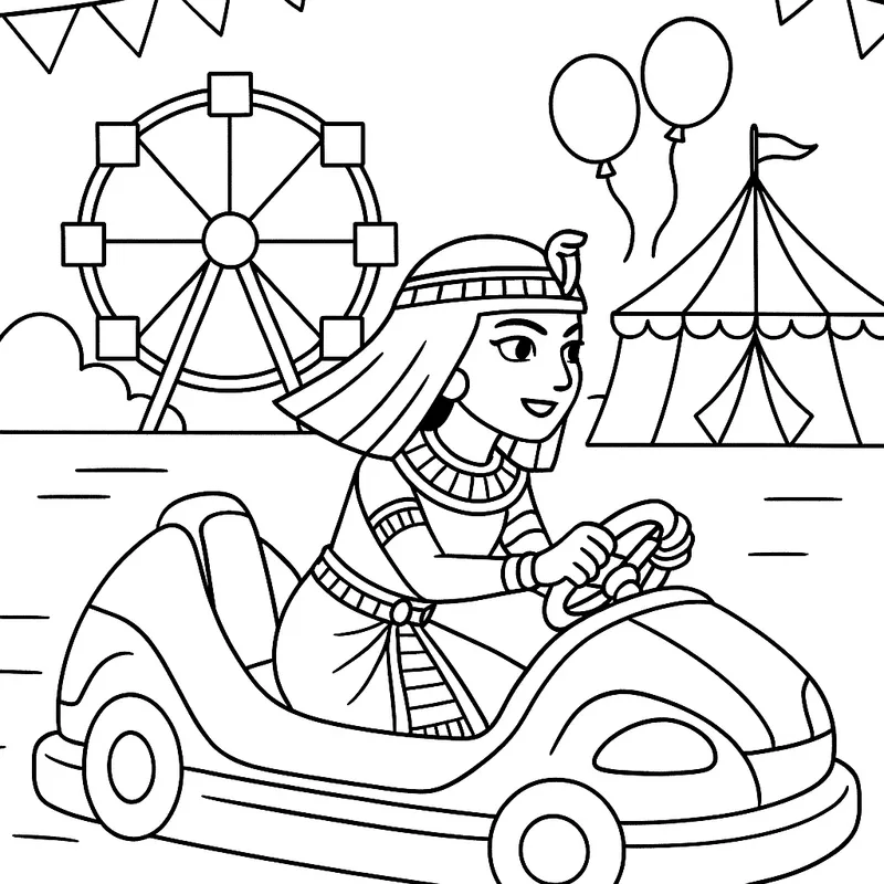 A ancient princess racing at a carnival Coloring Page
