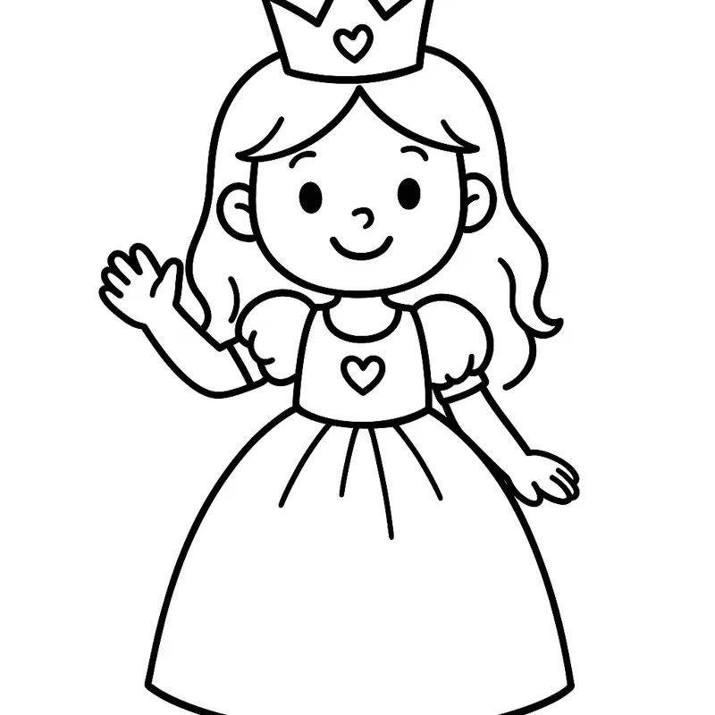 A friendly princess Coloring Page