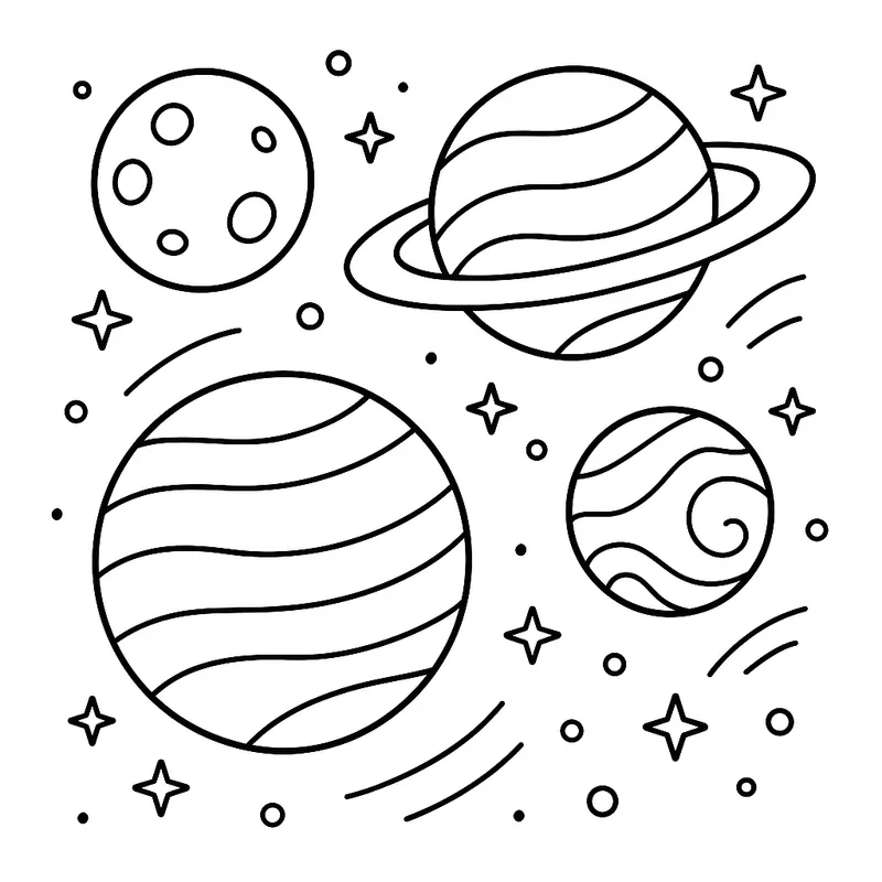 A mighty planets Coloring Page