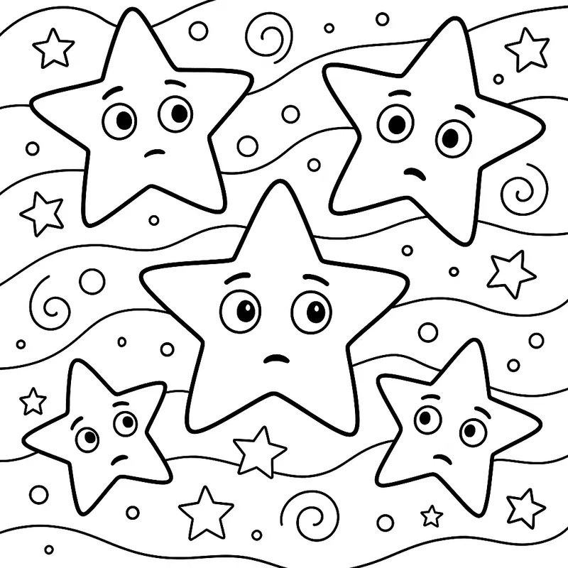 A mysterious stars Coloring Page