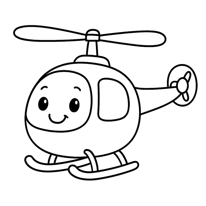 A cute helicopter Coloring Page