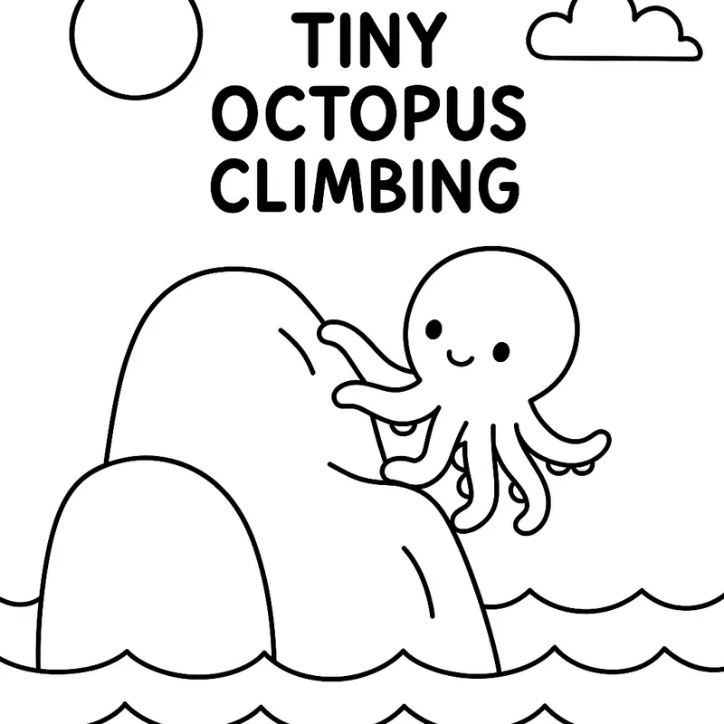 A tiny ocean climbing Coloring Page