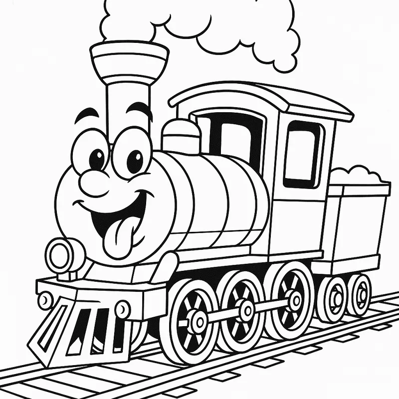 A silly train Coloring Page